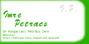 imre petracs business card