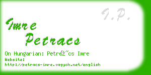 imre petracs business card